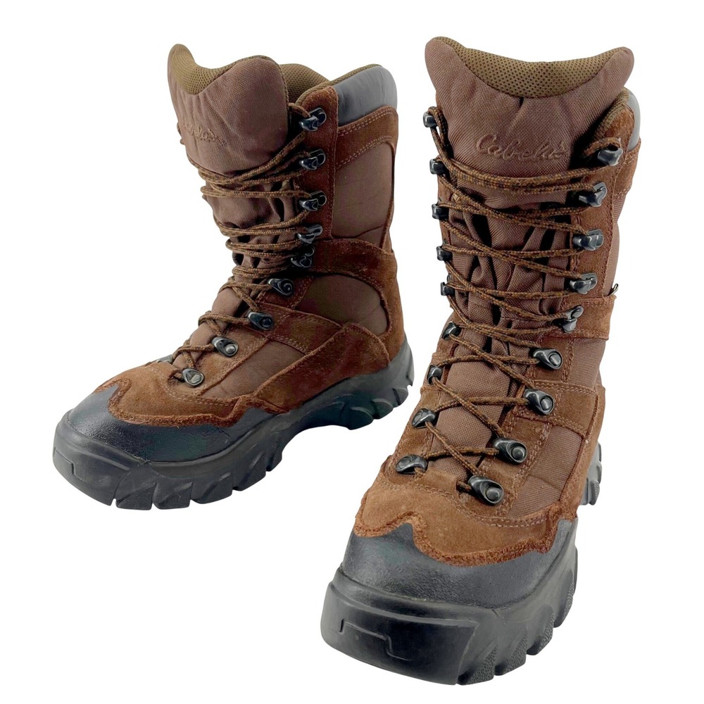 Cabelas Snowy Range 1200g Hunting Boots Women 9 Wide Brwn Thinsulate Ultra Insul
